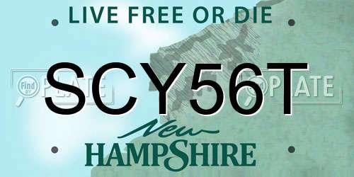 SCY56T New Hampshire License Plate