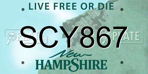 SCY867 New Hampshire License Plate