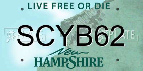 SCYB62 New Hampshire License Plate