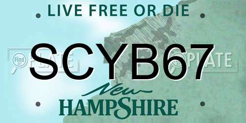 SCYB67 New Hampshire License Plate