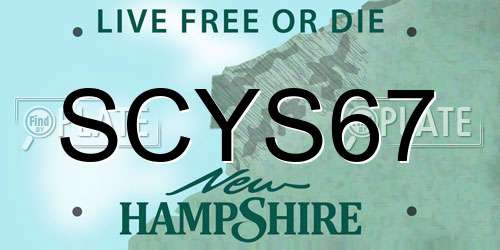 SCYS67 New Hampshire License Plate