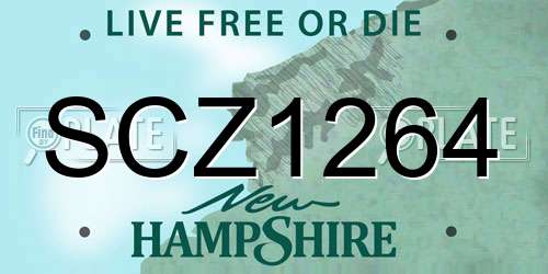 SCZ1264 New Hampshire License Plate
