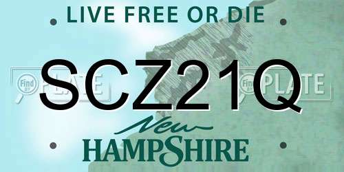 SCZ21Q New Hampshire License Plate