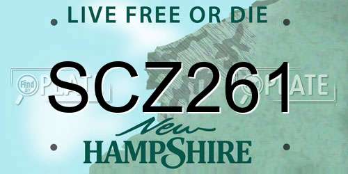SCZ261 New Hampshire License Plate