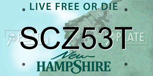 SCZ53T New Hampshire License Plate