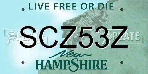 SCZ53Z New Hampshire License Plate