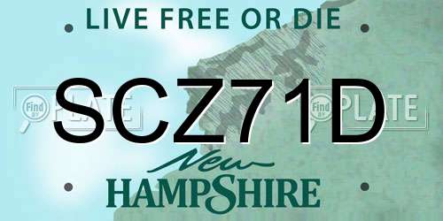 SCZ71D New Hampshire License Plate