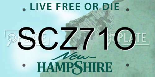 SCZ71O New Hampshire License Plate