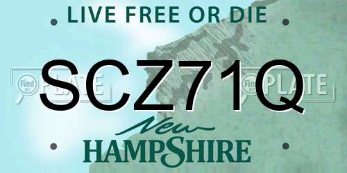 SCZ71Q New Hampshire License Plate