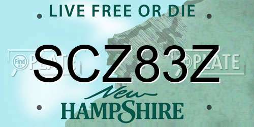 SCZ83Z New Hampshire License Plate