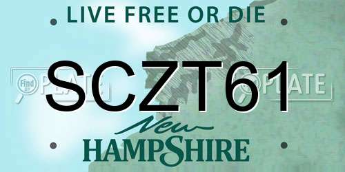 SCZT61 New Hampshire License Plate