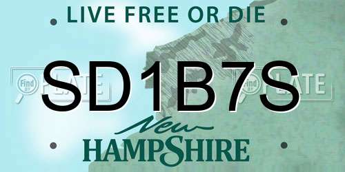 SD1B7S New Hampshire License Plate