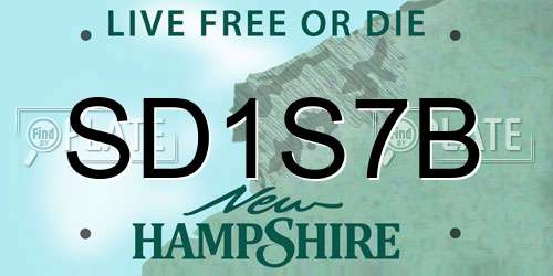 SD1S7B New Hampshire License Plate