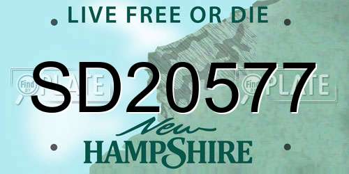 SD20577 New Hampshire License Plate