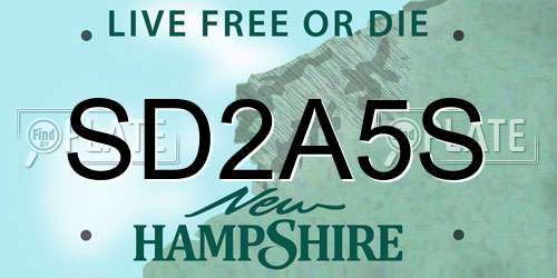 SD2A5S New Hampshire License Plate