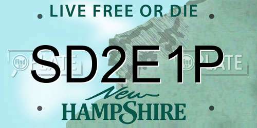 SD2E1P New Hampshire License Plate