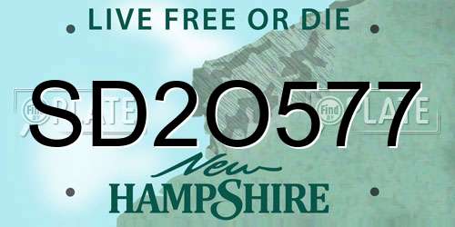 SD2O577 New Hampshire License Plate