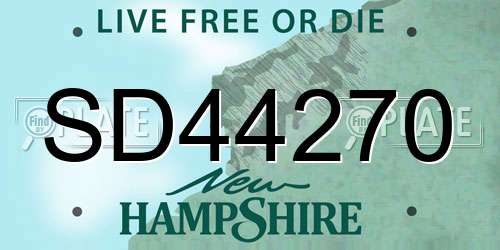SD44270 New Hampshire License Plate