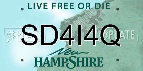 SD4I4Q New Hampshire License Plate