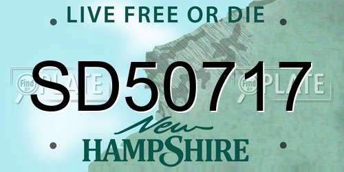 SD50717 New Hampshire License Plate