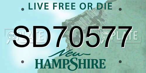 SD70577 New Hampshire License Plate