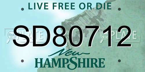 SD80712 New Hampshire License Plate