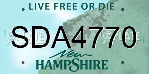 SDA4770 New Hampshire License Plate