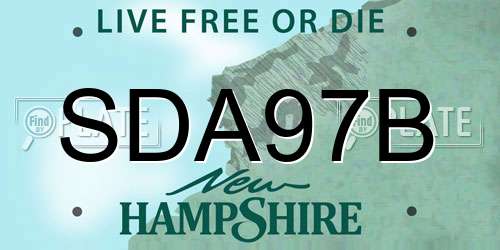 SDA97B New Hampshire License Plate