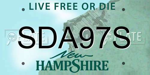 SDA97S New Hampshire License Plate
