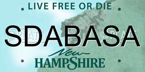 SDABASA New Hampshire License Plate