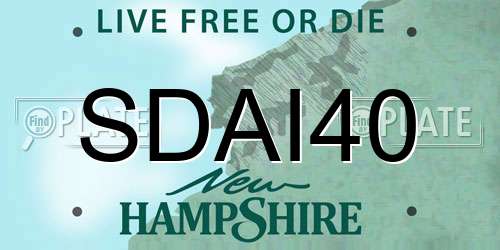SDAI40 New Hampshire License Plate
