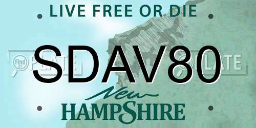 SDAV80 New Hampshire License Plate