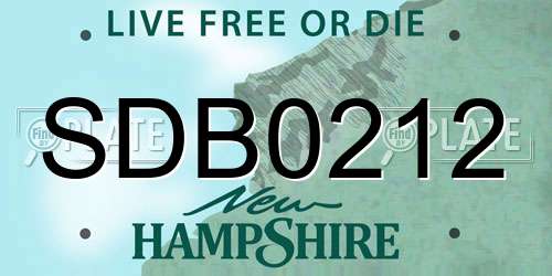 SDB0212 New Hampshire License Plate