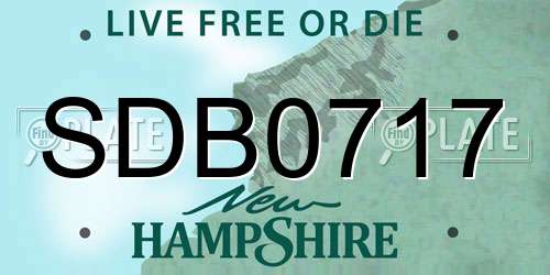 SDB0717 New Hampshire License Plate