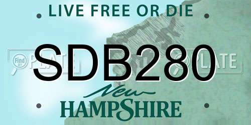SDB280 New Hampshire License Plate