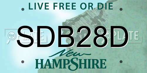 SDB28D New Hampshire License Plate