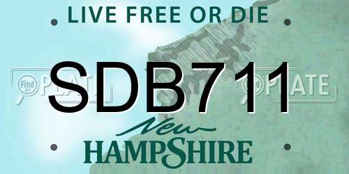 SDB711 New Hampshire License Plate