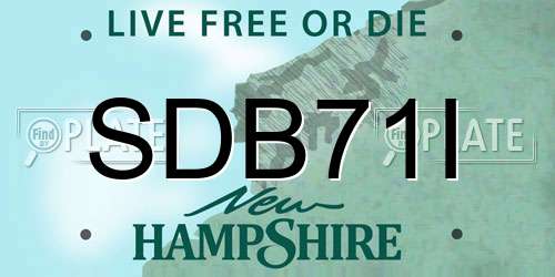 SDB71I New Hampshire License Plate
