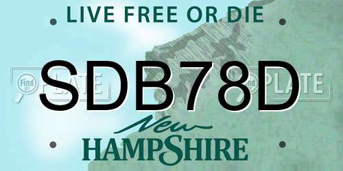 SDB78D New Hampshire License Plate