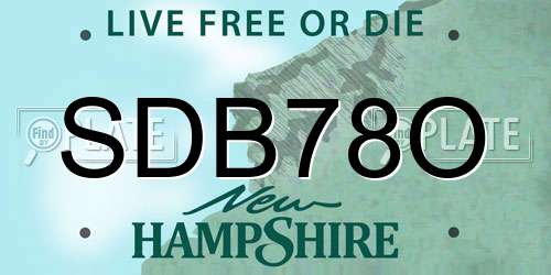 SDB78O New Hampshire License Plate