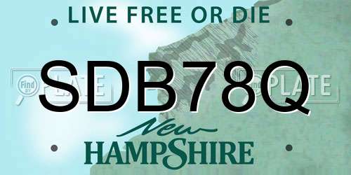 SDB78Q New Hampshire License Plate
