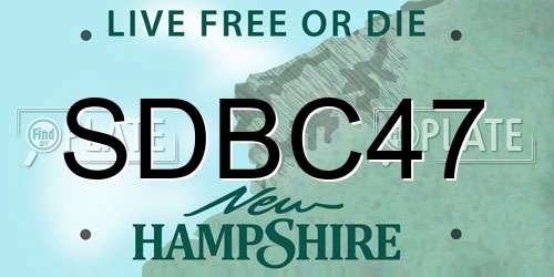 SDBC47 New Hampshire License Plate