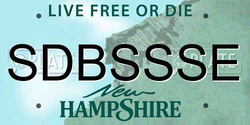 SDBSSSE New Hampshire License Plate