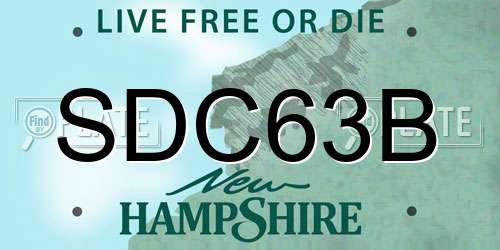 SDC63B New Hampshire License Plate