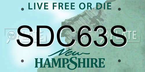 SDC63S New Hampshire License Plate