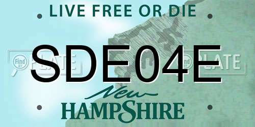 SDE04E New Hampshire License Plate