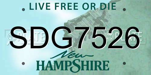 SDG7526 New Hampshire License Plate