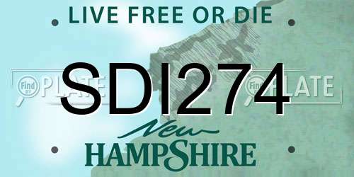 SDI274 New Hampshire License Plate