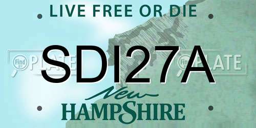 SDI27A New Hampshire License Plate