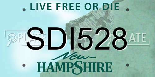 SDI528 New Hampshire License Plate